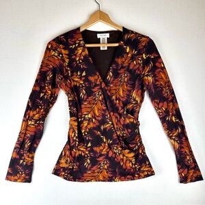 Kate Hill Mesh Wrap Blouse Office